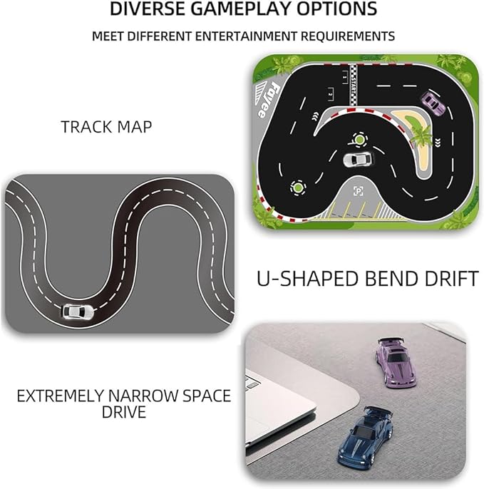 1/64 Scale Drift RC Car 2.4Ghz Desktop Mini Racing Drift Remote Contrl Car Model 4WD Mini RC Vehicle Hobby Gift for Adults
