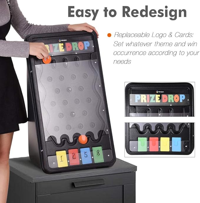 WinSpin Modular Prize Wheel Kit Mini 25x14 Prize Drop Board &amp 24 Tabletop Spinning Wheel Spinning Fortune Game Carnival Live Stream Party Tradeshow
