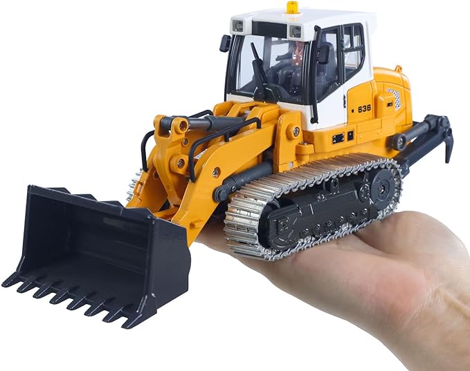 TOUCAN RC HOBBY US in Stock 1/50 RC Electric Lifting Tracked Loader LR636 2.4G Construction Vehicle Metal Bucket Tracks Ripper RTR Model Light Sound Battery New Year Gift for Ages 14+