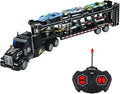 Remote Control Car Transporter Truck Includes 6 Cars 14 1:48 Car Transporter Semi Truck Toy Equipped with 2 Rechargeable Batteries Gifts Ideas for Boys Age 3-8 Year Old