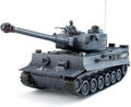 BEAURE Rc Tanks1:28 WW2 German Tiger Army Tank Toys for Boys9 Channels Remote Control Vehicles with Sound and LightRC Military Toys for Kids Boys Girls(Gray)