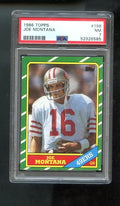 1986 Topps #156 Joe Montana San Francisco 49ers PSA 7 NM Graded Football Card