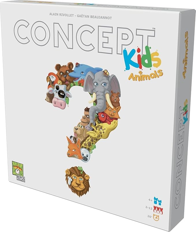Concept Kids Animals - Cooperative Animal Guessing Game for Children! Fun Family Board Game for Kids &amp Adults Ages 4+ 2-12 Players 20 Minute Playtime Made by Repos Production