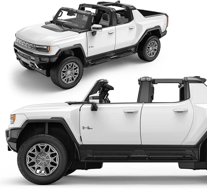 1/16 RC Raing Car for Hummer EV Remote Control Alloy Car with Crab Walking Model 4.8V 600mAh Vehicle Adult Collectible (1/16 White)