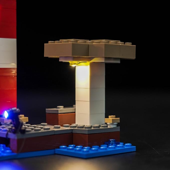 Upgraded Led Light Kit Compatible with Lego Minecraft The Mooshroom House Building Set Lights Decoration Compatible with Lego 21270 (Model Not Included)
