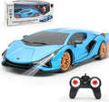 QUN XING Remote Control Car 1:24 Officially Licensed 2.4GHZ Rc Cars Lambo Sport Racing Toy Car for Kids Boys 4-7 Years Birthday Gift Blue