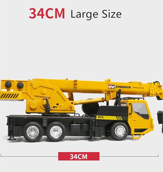 RC Crane Construction Tractor Remote Control Large Crane Truck wiht Light and Sound Rechargeable Electronics Hobby Toys for Kids Boys Child (Yellow)