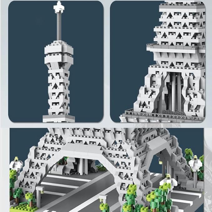 2600Pcs Eiffel Tower Architecture Mini Building Blocks Set for Adults - Micro Toy Building Bricks Model Kit - Educational Architecture Model Gift for Teens and Adults Age 14+