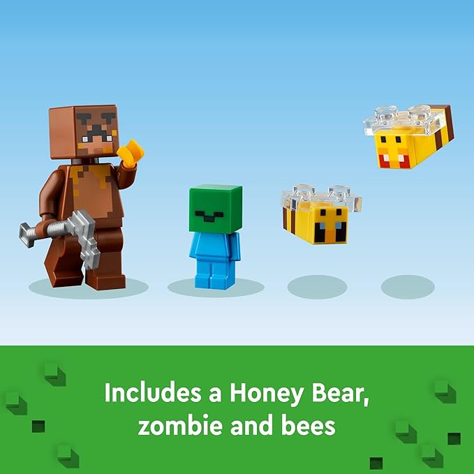 LEGO Minecraft The Bee Cottage Building Set - Construction Toy with Buildable House Farm Baby Zombie and Animal Figures Game Inspired Birthday Gift Idea for Boys and Girls Ages 8 and Up 21241