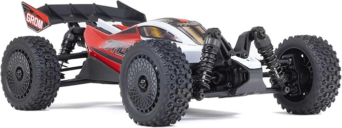 ARRMA RC Car Typhon GROM 4x4 Smart Small Scale Buggy RTR with Battery &amp Charger Red/White ARA2106T2