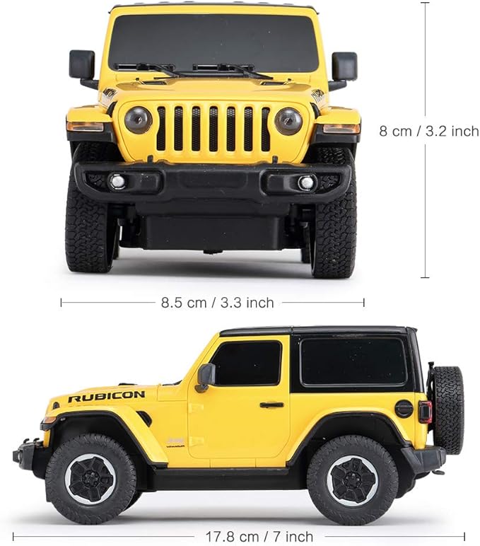 RASTAR RC Toy 1/24 Scale Wrangler JL Remote Control RC Car Rubicon Model Vehicle for Kids Yellow