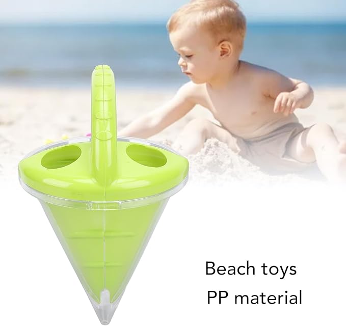 Sand Castle Funnel Toy - DIY Beach Mixing Tool for Kids Spilling Funnel Builder Set with 3D for Spectacular Sandcastle Creations - Outdoor Summer Beach Play (Green)