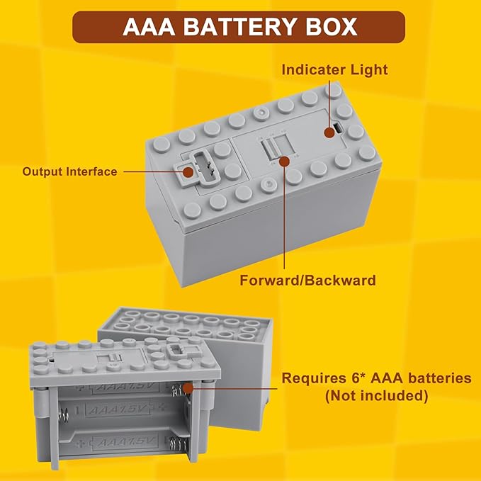 4 Pcs Train Motor kit Power Function Train Motor Set Science and Technology Power Function Kit Remote Battery Box Receiver Set