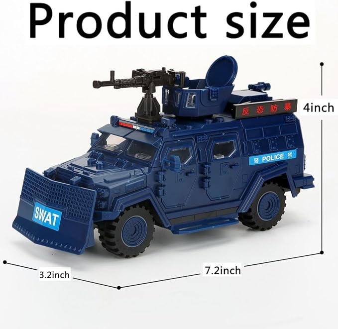 4 in 1 SWAT Armored Vehicle Building Block Building Toys for Age 8-12 Army Military Vehicle Brick Special Police Car Model Toys Gifts for Boys