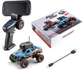 1/64 FPV Mini RC Truck with Camera/WiFi APP Auto Pairing Full Proportional Remote Control Car with Display Screen RC Vehicle for Hobby Drivers Adults - RTR/Blue