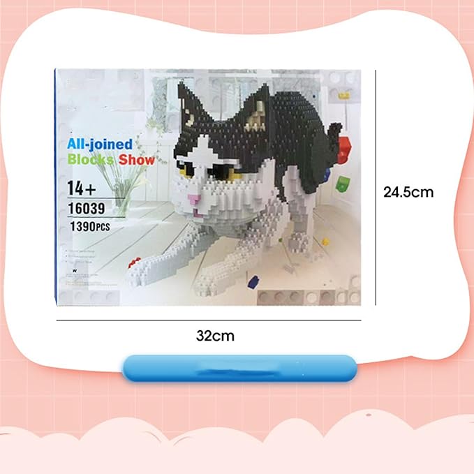 Creative Tuxedo Black Cat Building Set Magic Cat Black Catnap Cat Cat Set for Adults and KidsCompatible with Lego 630 Building Accessory Ideal Gifts (Napping Cat)