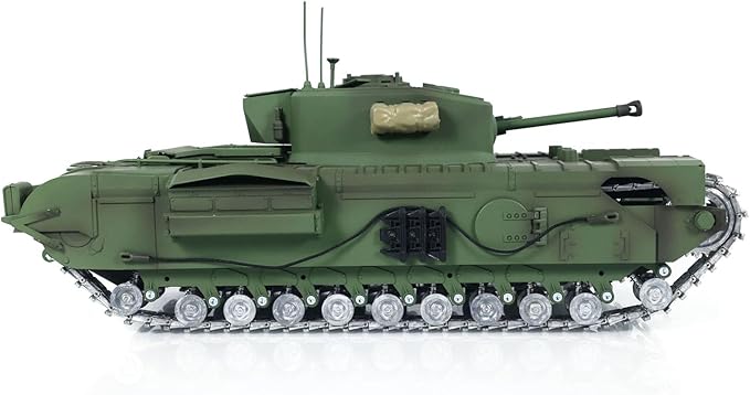 TOUCAN RC HOBBY US in Stock TD 1/16 RC Military Tank Churchill Mk.VII Metal Tracks Infrared Battle RTR Model