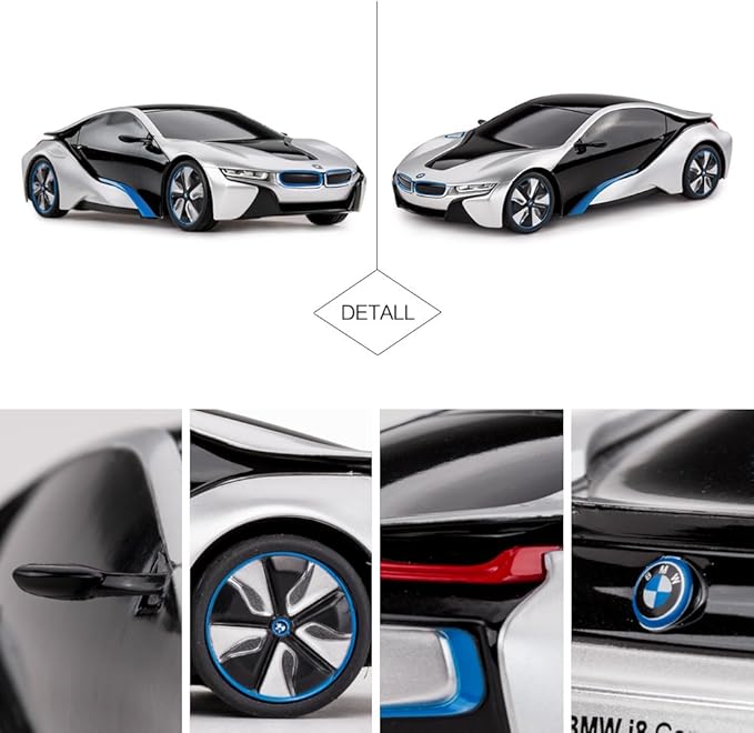 RASTAR BMW i8 RC Car BMW i8 1/24 Remote Control Car BMW Toy Car - Silver