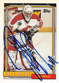 Sports Memorabilia Autograph Warehouse 224162 Jeff Reese Autographed Hockey Card - Calgary Flames FT 1992 Topps - No. 385