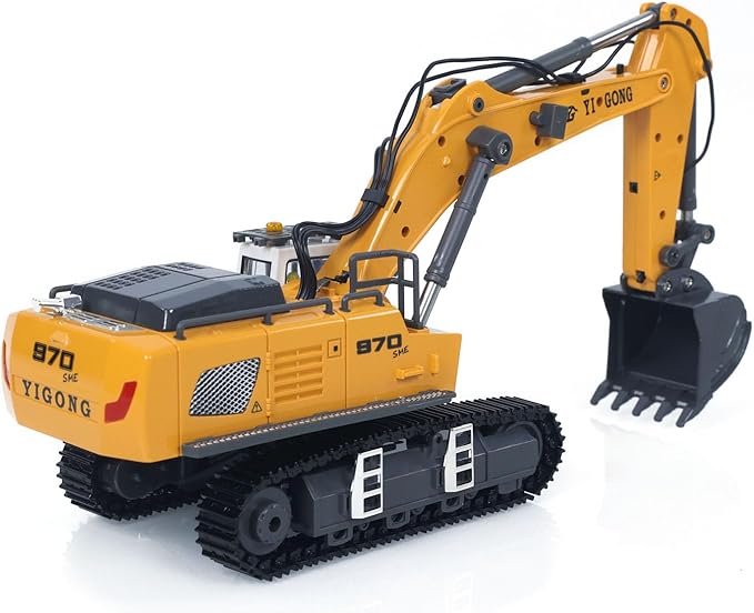 TOUCAN RC HOBBY 1/50 Electric RC Excavator K970 Remote Control Digger Construction Car Metal Bucket Tracks Lights Sounds Finished Model for Ages 14+