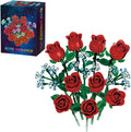 39090 Rose Romance Building Blocks Flower Set 649 Pieces of Floral and Plant Series Block Sets Adult Creative Enthusiast Model Gifts and Unique Collectibles Can be Used for Room Decoration