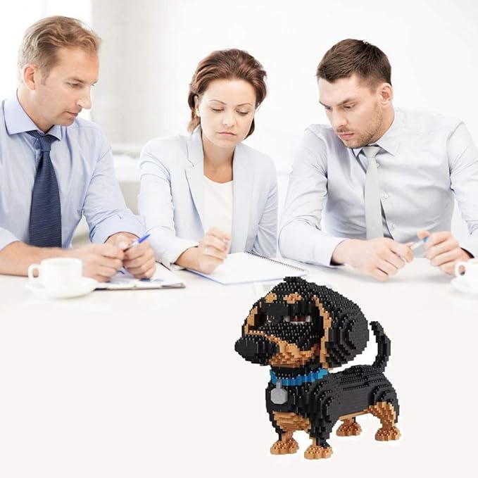 Mini Dog Building Blocks Pet Building Toy Bricks Micro Mini Blocks 3D Puzzle Building Blocks Set Toys Gifts for Kids or Adult (Black Dog 2100PCS)
