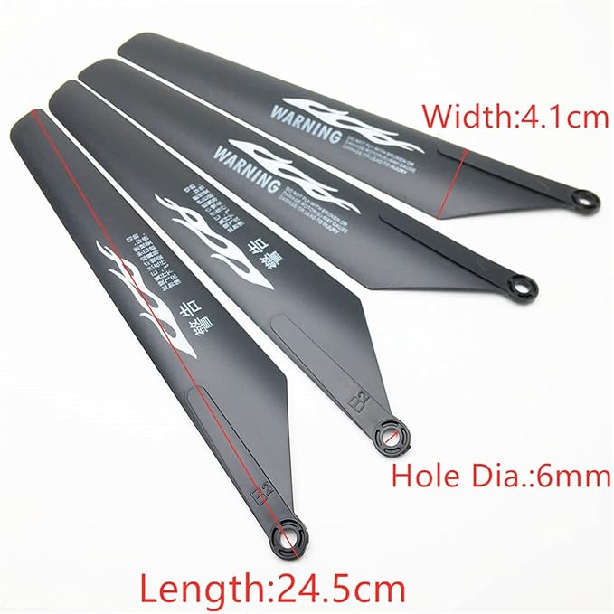 RC Helicopter Blade Helicopter 24.5cm 245mm Main Proepeller Blades Props Rotors A B Fan Paddles for RC Toys Helicopter Airplane Spare Parts Accessories (Color : 4pcs 2A2B)