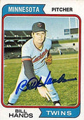 Sports Memorabilia Autograph Warehouse 245669 Bill Hands Autographed Baseball Card - Minnesota Twins 1974 Topps - No. 271