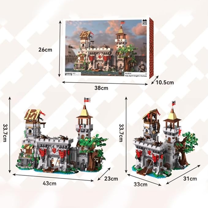 Medieval Lion Knight Castle Building SetViking Architecture Castle Modular Buildings Ideals Christmas Birthday Gift for History Enthusiasts Creative Gift for Adults and Teen(2554PCS)