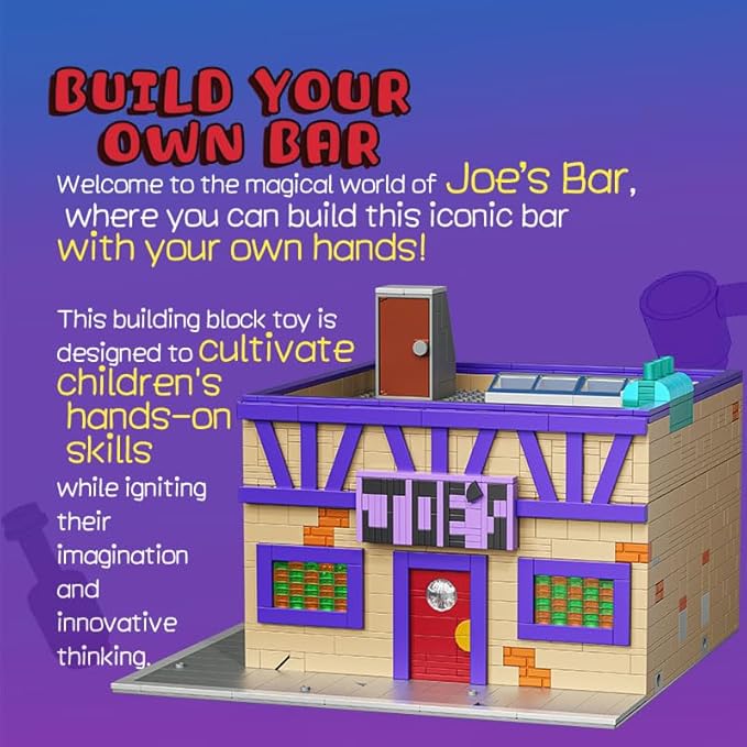 Simpasan Modular Building KitJoe's Bar Building Set for Adult Ideas Gift for Fans Movie Building House Sets Diner Brick Building Blocks for Adults(1748 Pieces)