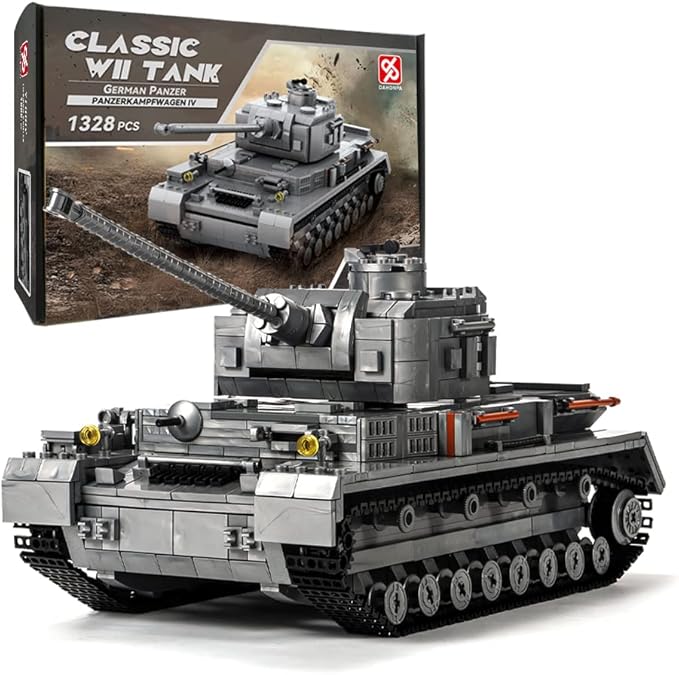DAHONPA Panzer-Ⅳ Tank Army Building Block(1328 PCS)WW2 Military Historical Collection Model with Soldier FiguresToys Gifts for Kid and Adult.