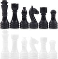 Radicaln Marble Chess Figures 3.5'' Inches Black and White Handmade Figures for Board Games - Marble Chess Set &amp Checker Board Game for Adults