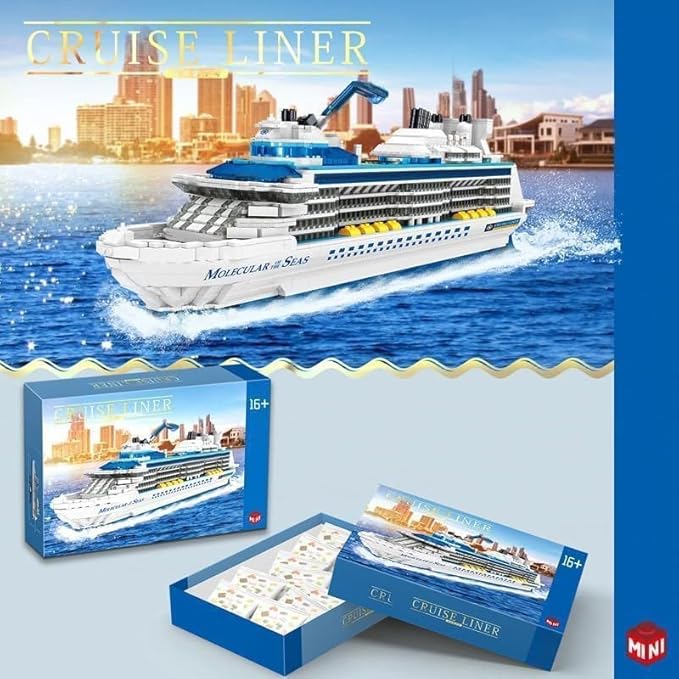 Technology Cruise Ship Building Blocks Set MOC Boat Molecular of The Seas Model Bricks Construction Toy - 2428 Pieces