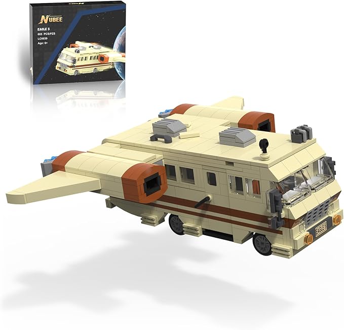 Nubee Spaceballs Eagle 5 Building Set Space Movie Car Moc Model with Cockpit Secret Hyper-Jets Periscope Barf's Room Birthday Gift for Fans Teens Kids 8+ (667Pcs)