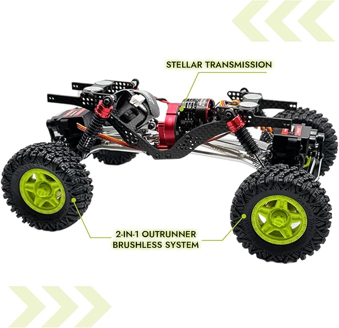 furitek 1/18 RC Crawler TerraX Active Pro 4WS – 1/18 ARTR RC Rock Crawler Remote Control Car w 4-Wheel Steering Full Kit RTR Ready-to-Run 2-in-1 Outrunner Brushless System