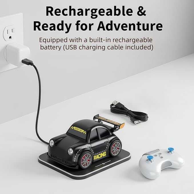 3-in-1 Smart RC Car with Follow &amp Escape Modes 360° Stunt Drift Voice/Light Effects and Pet Play Mode 4WD Remote Control Car Toy for Kids and Cat Dogs