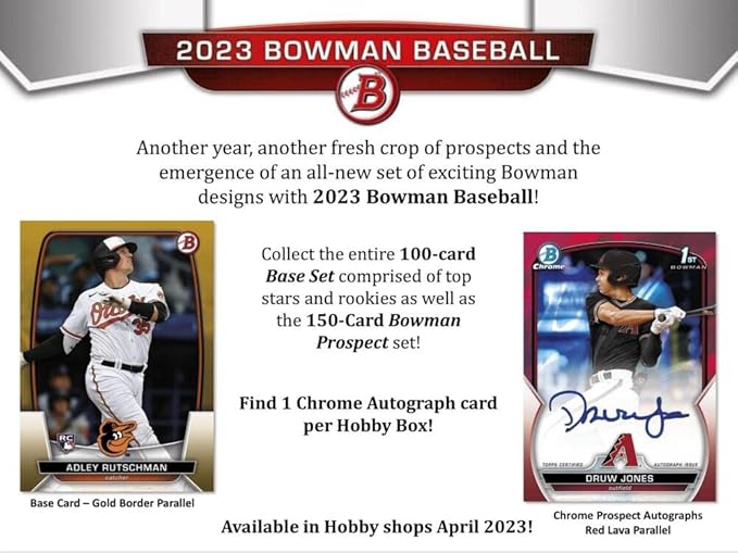 2023 Bowman Baseball Hobby Box (24 Packs/10 Cards: 1 Auto)