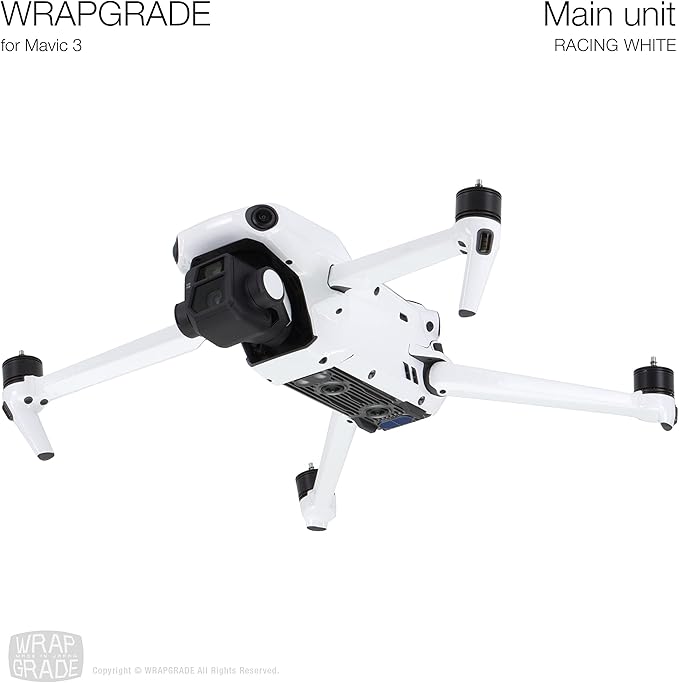 WRAPGRADE Full Skin Stickers for DJI Mavic 3 / Mavic 3 Classic (RACING WHITE)