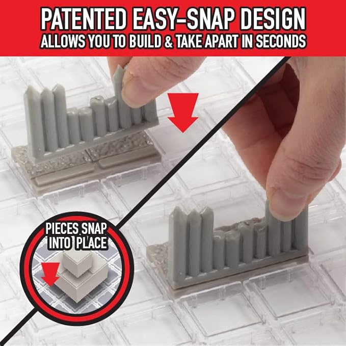 Monster Adventure Terrain 3D Interchangeable Builder System - 195pc PAINTABLE Palisade w Base- Build Modular Worlds in a Snap &amp Elevate Your Campaign- Compatible with DND Dungeons &amp Dragons