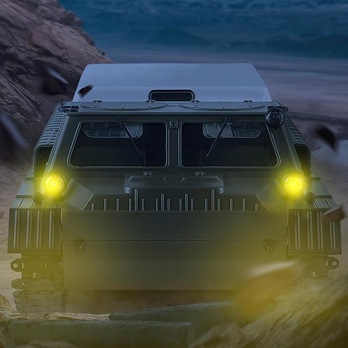Remote Control Tank Military Transport Vehicle 2.4G Crawler Car RC Off-Road Army Armored Truck All Terrain for Kids and Adults Toys