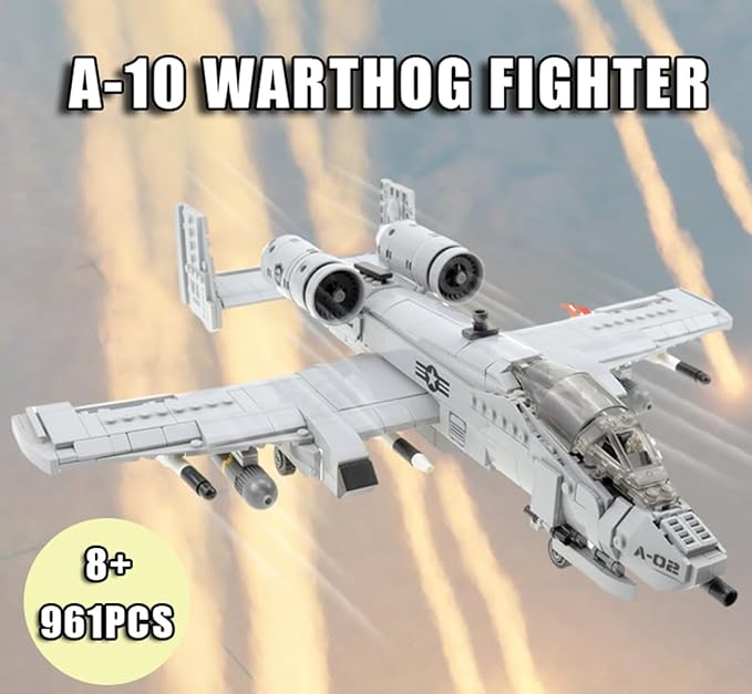 961pcs A-10 Warthog Plane Building Toys Sets Fighter Jets Building Blocks WW2 Airplane Military Model Kits Ideal Gifts for Adult