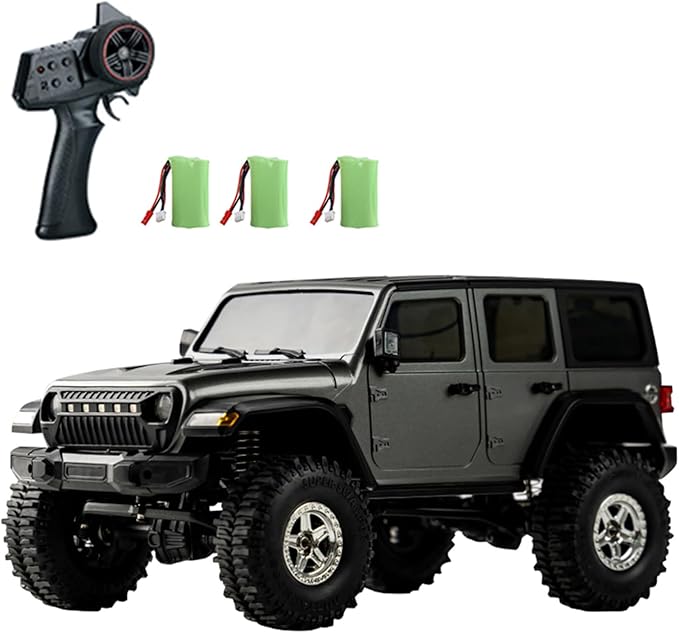 GoolRC RC Crawler 4WD RC Truck D870 RC Rock Crawler 1:18 Scale Remote Control Truck 2.4GHz All Terrains Off Road Climbing Car with LED Lights and 3 Batteries for Adults (Grey)