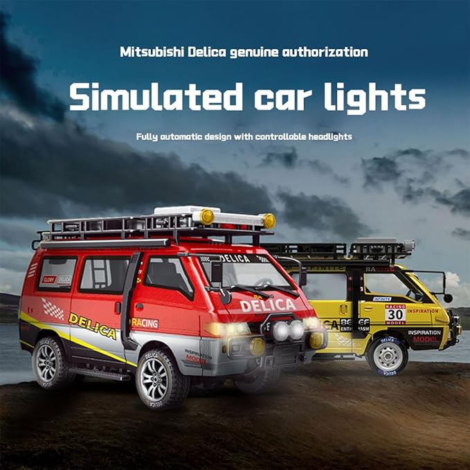 1:24 Scale RC Delica Van Model 2.4Ghz Full Proportional 2WD RC Model Vehicle with 130S Motor Remote Control Car for Adults &amp Hobbyists