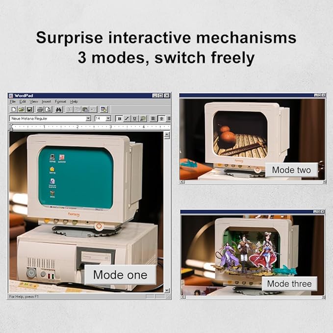 BRICKKK Retro Computer Building Blocks Set Vintage PC Model Kit for Adults Creative Collectible Computer Model Bricks Set Classic Desktop Construction Kit Perfect Display Piece for Home or Office