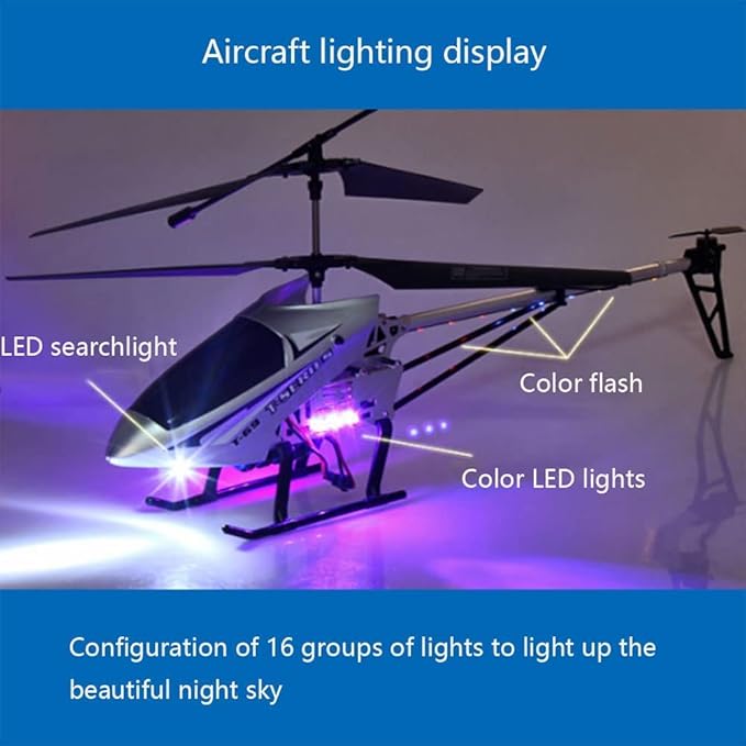 75cm Large 2.4G Remote Control Aircraft Anti-Fall Rc Helicopter Drone Model Outdoor Alloy RC Aircraft Easy to Learn Good Operation for Adult Kids Toy Xmas Gift(2 Batteries)