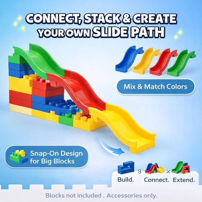Liberty Imports 24 PCS Big Building Blocks Playground Set for Toddlers and Kids Large Size DUPLO Compatible Construction Toy Bricks with Slides Swings Seesaw and Pipes Preschool Learning Playset