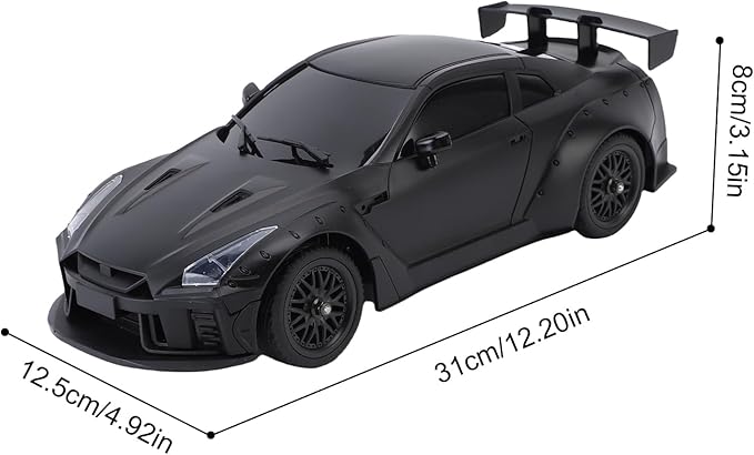 MN-268 RC Drift Car 1:16 Scale High Speed 20 KMH Racing Drift Car with Gyro LED Lights and Drift Tires 2.4G Hobby RC Cars Gift for Adults and Teens (Black)