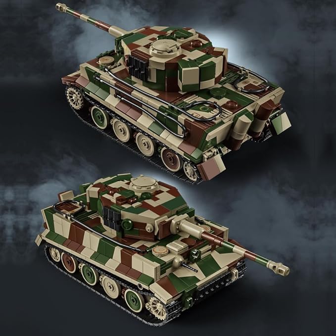 39061 German Tiger Tank No. 7 Building Block Set 1603 Pieces Military 1:28 Scale Tank Model Toys Ideal Gift for Room Decoration or Collection