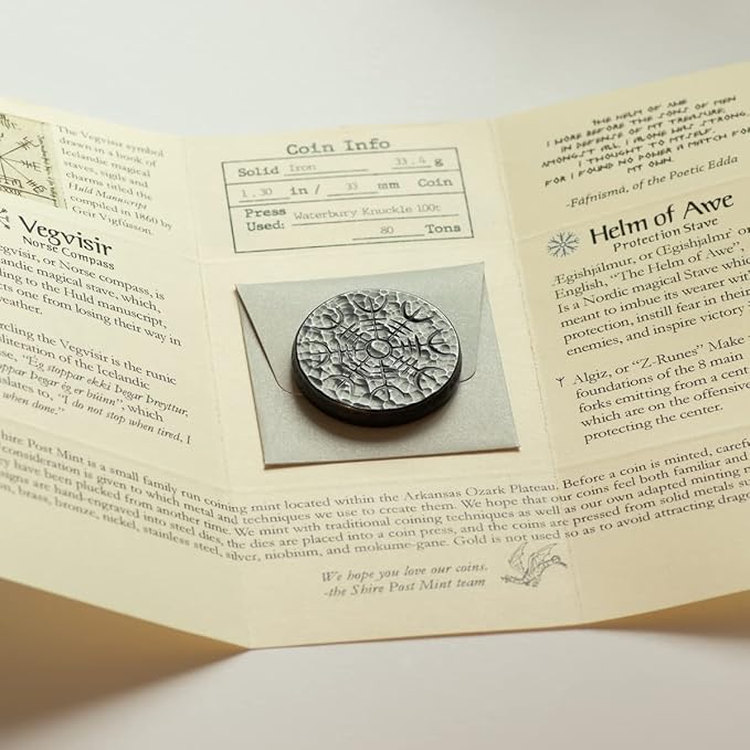 Norse Dual Stave in Iron Vegvisir and Helm of Awe