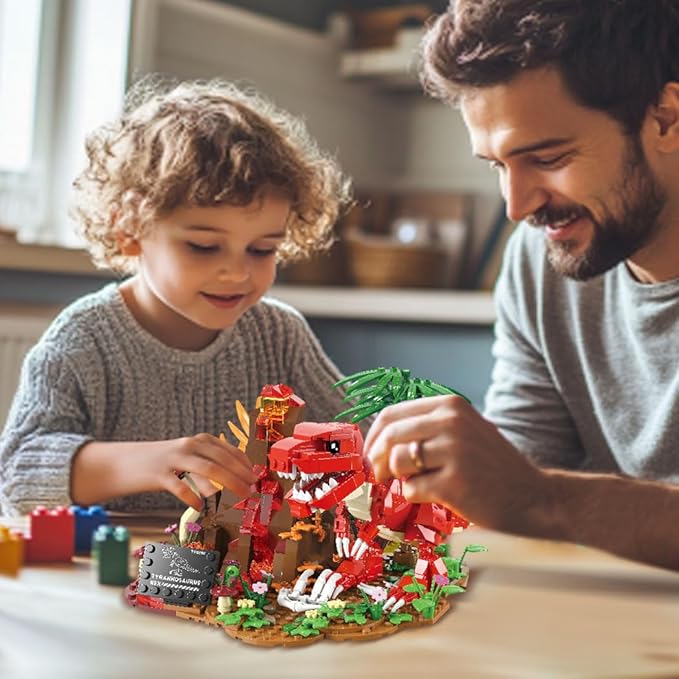 Dinosaur World T-Rex Building Set- Compatible with Lego Sets for Boys 8-14 Jurassic Volcano Era Building Birthday Gift Set for Boys &amp Girl (559 Pcs)